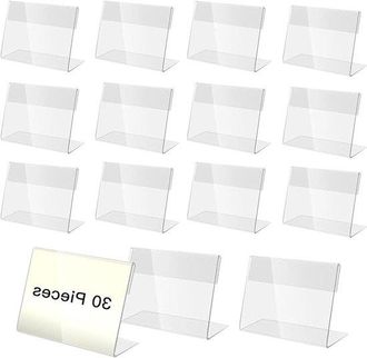 OEM 30 Portatarjetas Acr&iacute;licos De 9 X 6 Cm, Letreros Para Buffet, Soporte Acr&iacute;lico, Soporte Transparente, Expositor De Tarjetas De Visita, Tienda