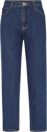 Philipp Plein Jeans Mom Fit Hexagon - Dames - Cropped Jeans - Blauw - W26 - Katoen - Jeans