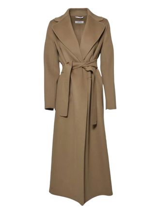 Max Mara Cappotto a portafoglio con cintura - Marrone
