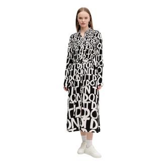 Desigual Tripoli Midi Jurk - Dames - Casual kleedjes - Zwart - XS - Kleedjes