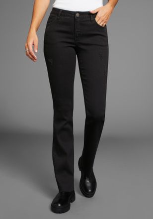 Arizona Bootcut-Jeans ARIZONA Ultra-Stretch, Damen, Gr. 38, N-Gr, schwarz, Denim/Jeans, Obermaterial: 74% Baumwolle, 24% Polyester, 2% Elasthan, bootcut fit l