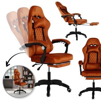 OEM Sill&oacute;n Giratorio Grind Con Reposapi&eacute;s Y Masajeador, Terciopelo - Ko36m