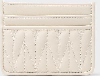 Simons Womens Tone-on-tone embroidery faux-leather card holder