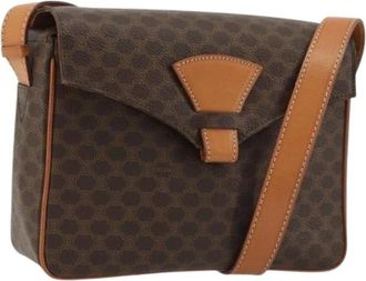 Celine Pre-owned Vintage Macadam PVC Schoudertas - Dames - Vintage Schoudertas - Bruin - ONE Size - Leer - Vintage