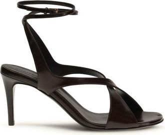 Khaite Black Calf Leather Bos Taurus Strap-On Womens Sandals