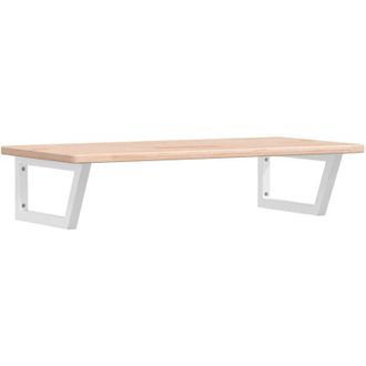 vidaXL Vidaxl - Estante De Lavabo De Pared De Acero Y Madera Maciza De Roble