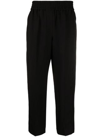 Brunello Cucinelli elasticated waistband cropped leg - Black
