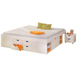 Inter Link SAS Letto till +vani contenitore+comodino 146x196x47,5h pino massello