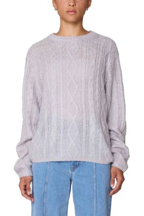 Obey Clothing Isabella Loose Cable Sweater In Nimbus