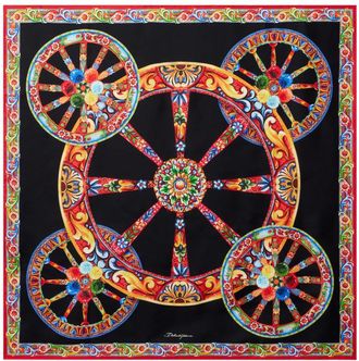 Dolce & Gabbana Black Carretto Printed Scarf