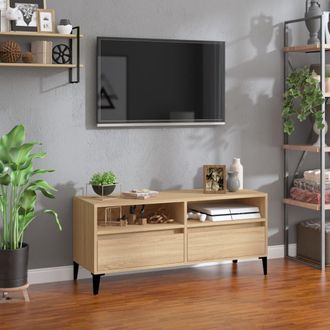 vidaXL Vidaxl - Mueble De Tv Madera Contrachapada Roble Sonoma 100x34,5x44,5 Cm