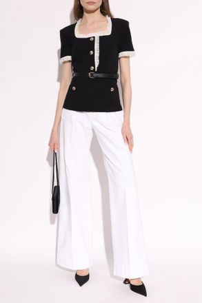 Self Portrait Top With A Belt, Womens, Black