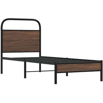 vidaXL Bed Frame without Mattress 80x200 cm Brown Oak Engineered Wood Vidaxl