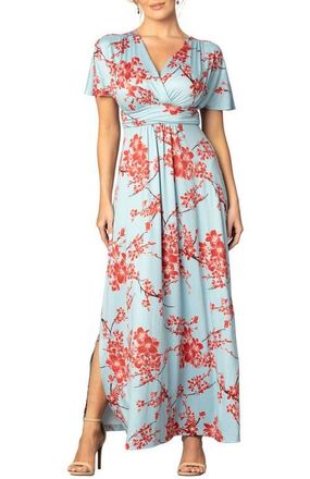 Kiyonna Vienna V-Neck Maxi Dress in Cherry Blossom Print at Nordstrom, Size X-Small