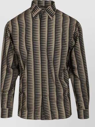 Emporio Armani long sleeve patterned shirt button collar