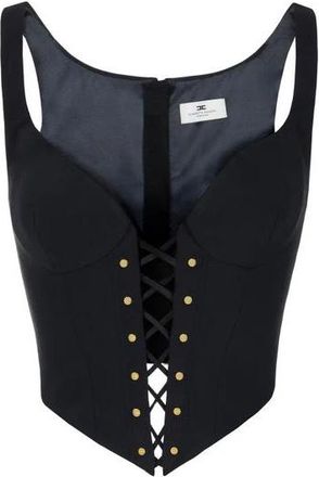 Elisabetta Franchi Dames, Tops, Zwart, Maat: XS Katoen