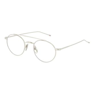 Thom Browne Glasses, unisex, Gray, Size: 49 MM Round Optical Frame