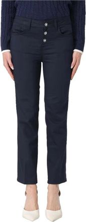 Liu Jo Blauwe Elegante Broek met Zakken - Dames - Vrijetijds broeken - Blauw - W32 - Katoen - Broeken