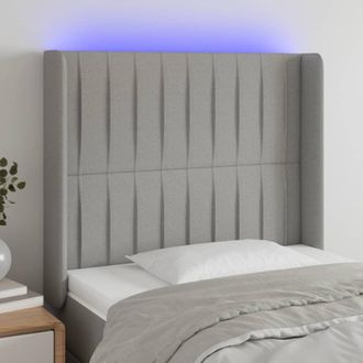 vidaXL Cabecero Con Led De Tela Gris Claro 103x16x118/128 Cm Vidaxl
