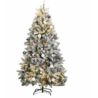 vidaXL Rbol De Navidad Artificial Con Bisagras 300 Led Y Bolas 240 Cm Vidaxl