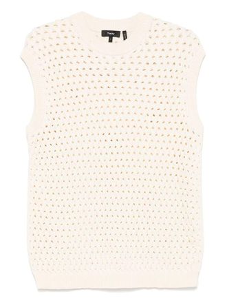 Theory Slvless Vest Cb. Roun
