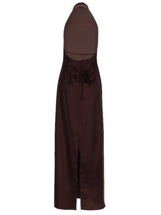 Alysi Sleeveless Long Dress - Brown