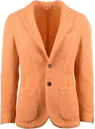 L.B.M. 1911 Blazer in boucl&egrave; - Heren - Blazers - Oranje - M - Wol - Jassen