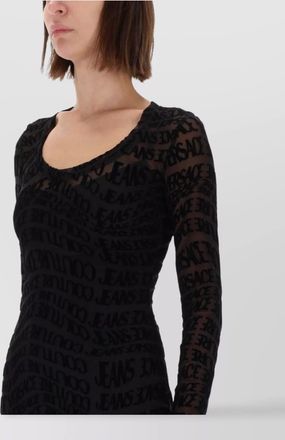 Versace Jeans Couture midi dress with long sleeves and sheer fabric