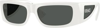 Versace Stijlvolle zonnebril in zwarte tint - Heren - Zonnebrillen - Wit - 57 MM - Accessoires
