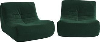 Sweeek Sof&aacute; modular de terciopelo, 2 plazas, verde