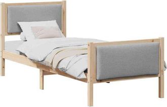 vidaXL Estructura De Cama Con Cabecera Gris Claro 80 X 200 Cm Tela Vidaxl