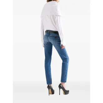 7 For All Mankind High-Neck Cotton Shirt - White