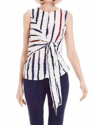 Alberto Makali Striped Belted Tunic Sleeveless In Multi