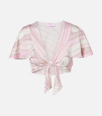 Pucci Iride satin jersey crop top