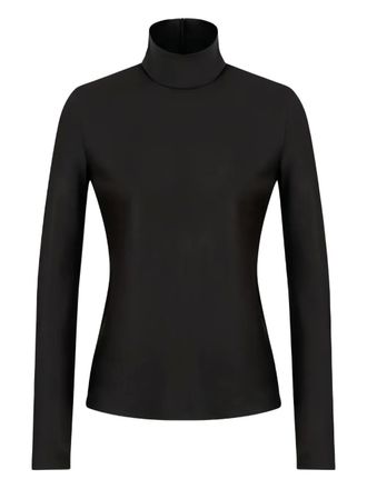 Giorgio Armani long-sleeve turtleneck top - women - Mulberry Silk - 42 - Black