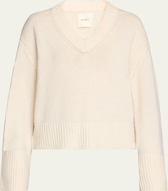 Lisa Yang Aletta V-Neck Cashmere Knit Sweater