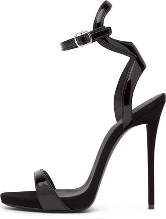 Generic Qynthra Womens Slim Stiletto Sandals Ankle Strap Peep Toe Dress Heels Roman One Band Pumps Runway Sandals for Power Evening Looks & Formal Banquet,Bla