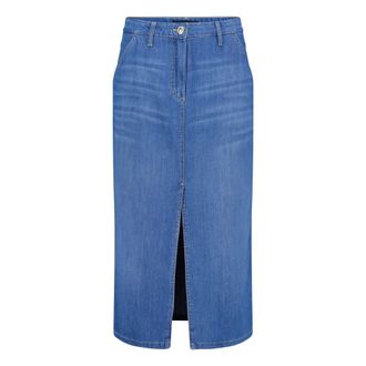 Betty Barclay Rokken, Dames, Blauw, L, Denim, Casual Denim Rok met Wassing