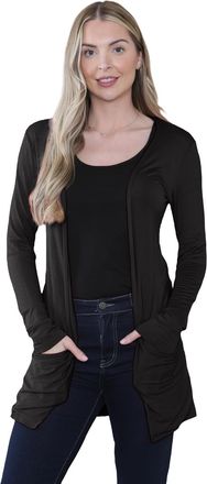 Janisramone Womens Cardigans Stylish and Versatile Open Front Boyfriend Cardigans for Women UK, Perfect Long Sleeve Ladies Cardigan with Drop Pockets for Layering