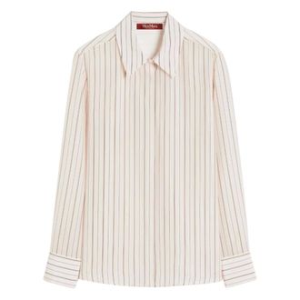 Max Mara Shirts, female, Pink, Size: 2XS Printed Crepe de Chine Shirt