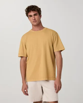 Vuori Clothing Short Sleeve Vuori Heavyweight T-Shirt - Relaxed Fit | Golden Brown Garment Dye | XS, Size Extra Small