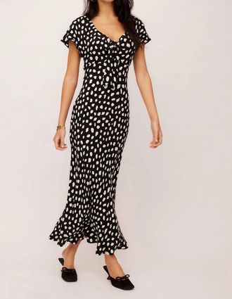 Fifteen Twenty Emmeline Tie-Front Bias Dress In Black