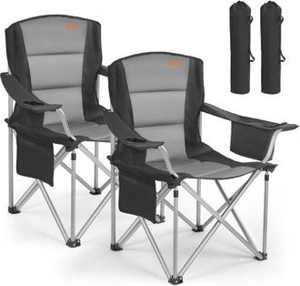 OEM Silla De Camping Plegable Grande Capacidad M&aacute;xima De 204 Kg, Paquete De 2, Silla De Camping Port&aacute;til Con Respaldo, Reposabrazos Acolchados, Bolsa T&eacute;rm