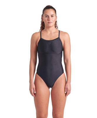 Arena Badeanzug ARENA W ARENA SOLID SWIMSUIT LIGHTDROP BACK B, Damen, Gr. 36, N-Gr, schwarz (schwarz, schwarz), Obermaterial: 82% Polyester, 18% Elasthan, B
