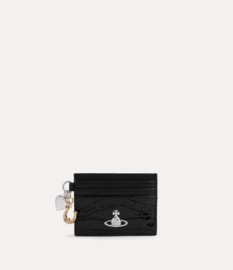 Vivienne Westwood Card Holder With Charms Emboss-croc/supple Black One Size Women