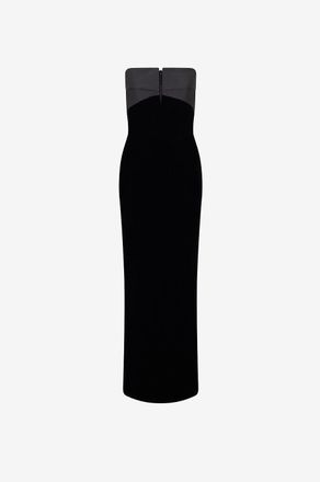 Roland Mouret Figurbetontes Bustierkleid aus Samt und Satin