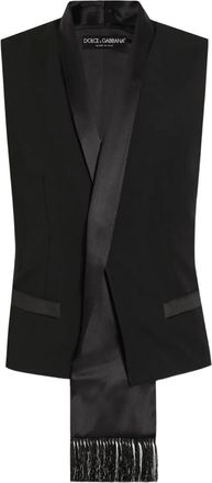 Dolce & Gabbana Gilet con revers satinati - Nero
