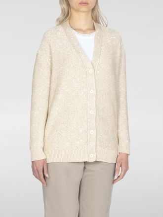 Fabiana Filippi Womens Buttondown Vneck Cardigan - Ivory Textile - Size EU 40 (Womens)