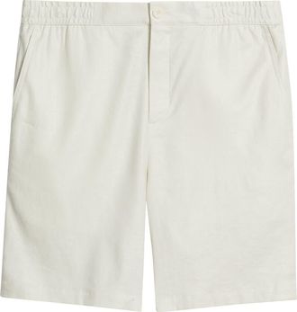 Bugatchi Aerolinen Linen Blend Shorts in Ivory at Nordstrom, Size X-Large