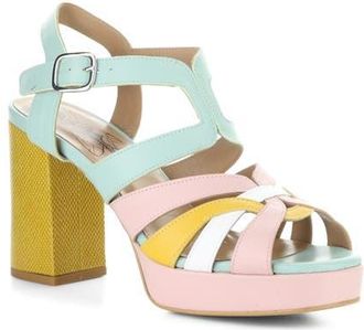 FLY London Etir Ankle Strap Platform Sandal in Yellow Multi at Nordstrom, Size 10-10.5Us